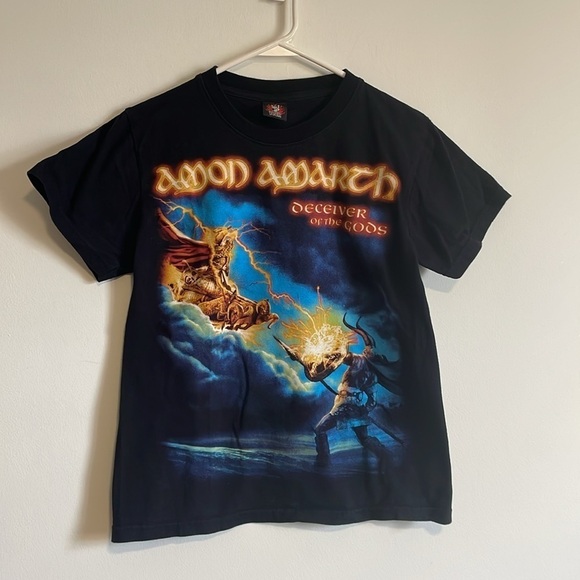 Amon Amarth Band Deceiver of the Gods T-Shirt Black Blue Metal Small Rock Yeah - Picture 2 of 14